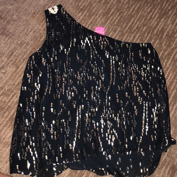 Lilly Pulitzer Fish Clip Sienne top one shoulder size 10 - Picture 6 of 6